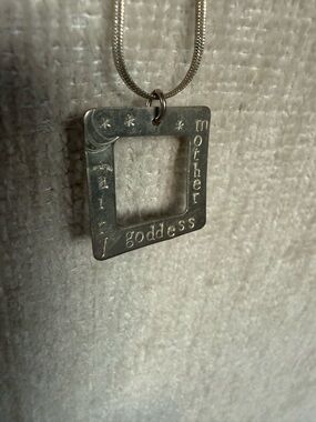 Mother Fairy Goddess necklace. Handmaid silver engraved